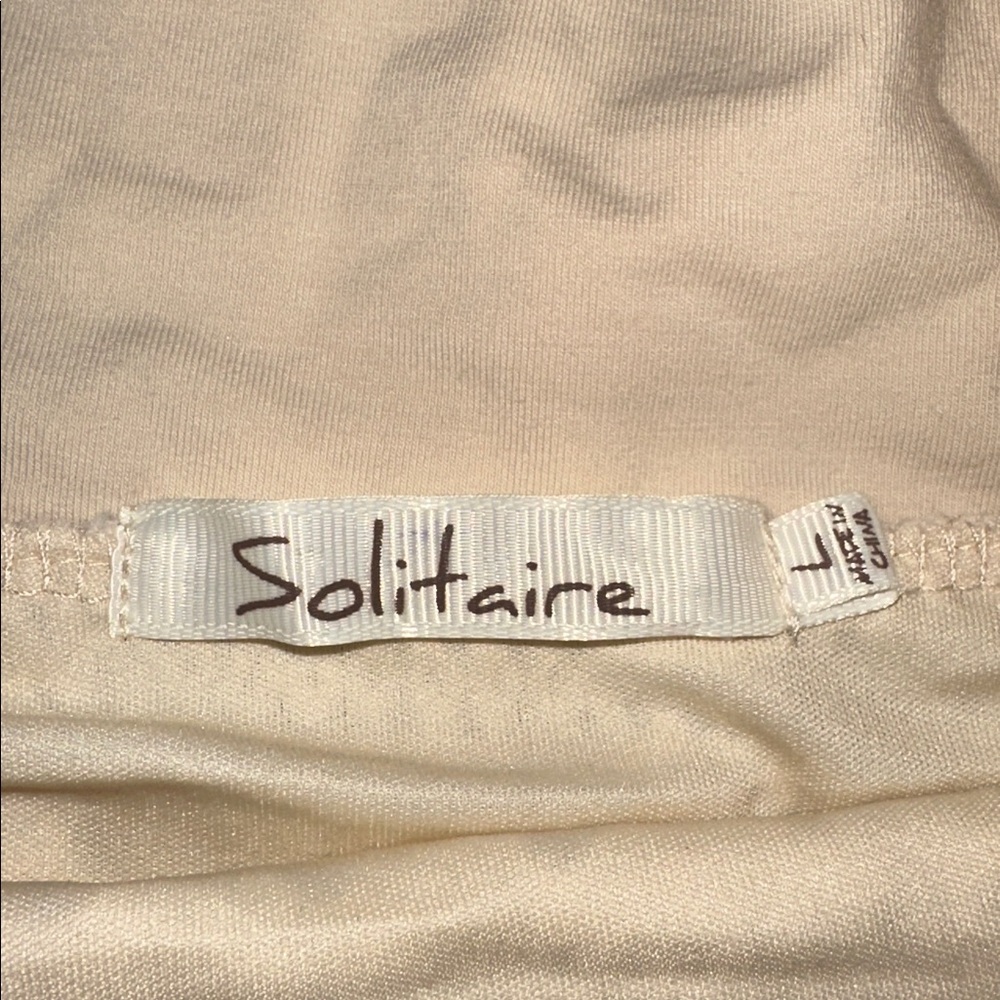 Solitaire Anthropologie Cream Crochet Lace Skirt size L - Picture 2 of 6